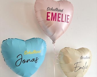 Personalized Heart Balloon for Schoolchild 2026 | Back-to-School Gift for Boys or Girls | Heart Helium Balloon | Balloon with Custom Text