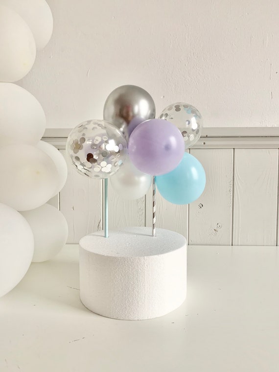Ballon Cake Topper für Meerjungfrau Geburtstag, Eisprinzessin Tortendeko, Konfetti Luftballons Topper DIY, Frozen Party Kuchen Dekoration