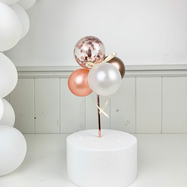 Rosegold Mini Ballon Cake Topper, Geburtstag Tortendeko, Kuchen Dekoration