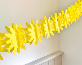 Sun yellow paper garland for children's birthdays, baby parties, children's room garlands, sustainably reusable