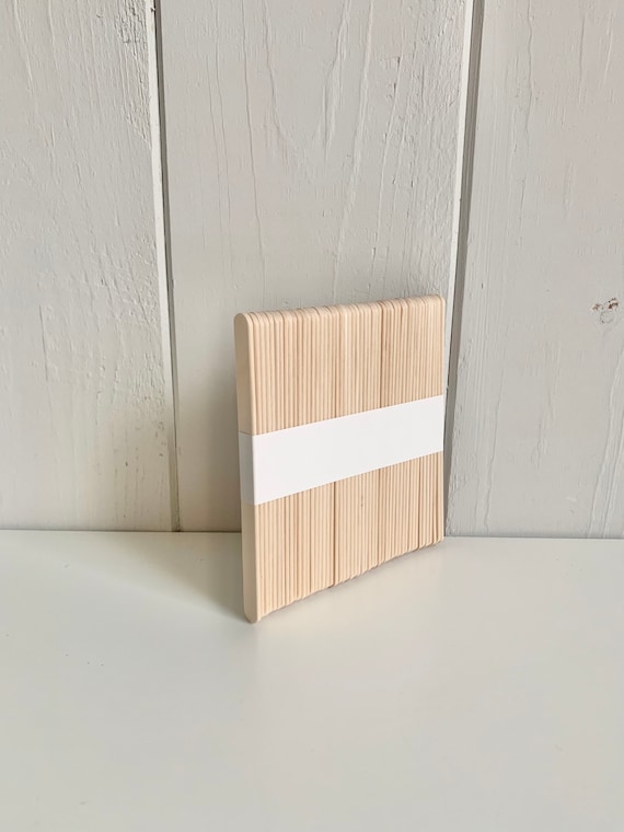 Bastelholz aus Birke, Eisstiele 50 Stück, Große 113 x 9 mm, für DIY Wichteltür, Möbel, Weihnachtsdeko, Kindergarten,