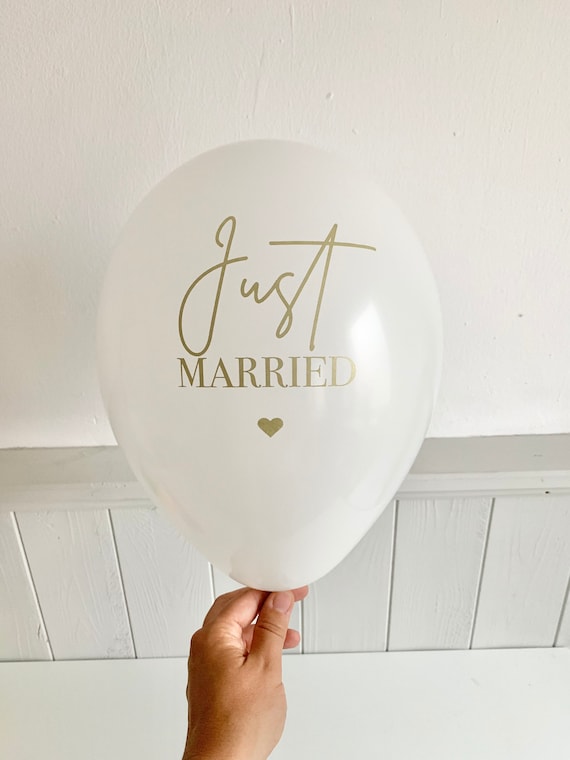 Just Married Ballon, Hochzeitsdeko Luftballon für Helium oder Luft Füllung,  Standesamtliche Trauung Dekoration, Weiß mit Schriftzug - .de