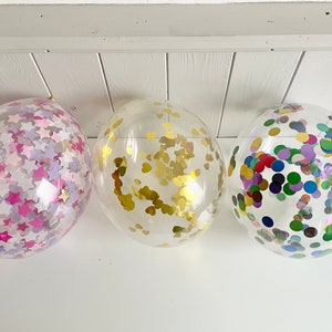 30cm balloons filled with confetti for birthdays, bachelorette parties, engagements, weddings, baby showers - Helium compatible - Biodegradable - Party decorations
