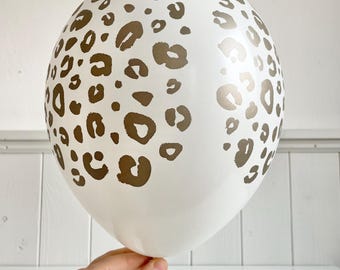 30cm Leopard Print Balloon in Gold - Helium Suitable - Safari Party Balloon, Birthday Decoration, Children's Party, Jungle, Africa, Savannah