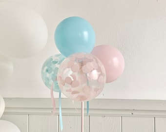 Baby Gender Reveal Cake Topper, Blue and Pink Cake Decoration, Mini Balloons Cake Decoration