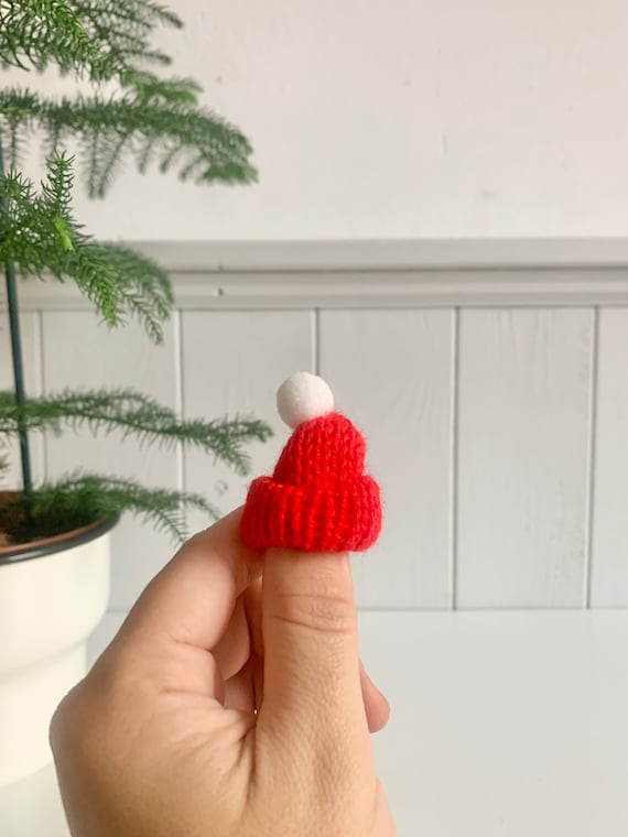 Wichtelmütze für Wichteltür, Weihnachtsdeko Spass für Kinderzimmer, Nisse Mütze aus Baumwolle im Rot, Weihnachtswichtel Zipfelmütze