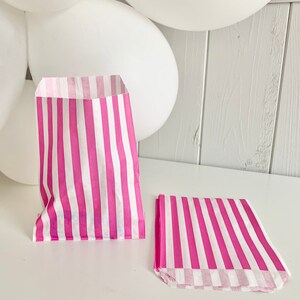 Paper bags with stripes, old school packaging for sweets, children's birthday gift bags, wedding bags for candy bars and party bags image 8