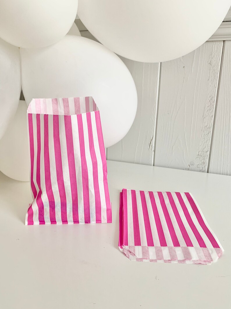 Paper bags with stripes, old school packaging for sweets, children's birthday gift bags, wedding bags for candy bars and party bags image 8