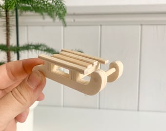 Wichtel Schlitten Miniatur als Wichteltür Zubehör, Weihnachtsdeko Spass für Kinderzimmer, Adventskalender Idee, Puppenhaus Weihnachten