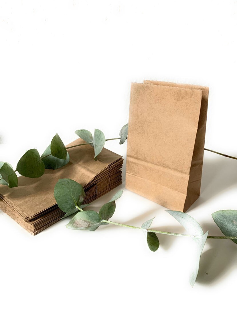 Mini-Kraftpapiertüten Mit Fenster, 8,9x14,7 Cm, 12 Stück, Inkl. Jute-Kordel