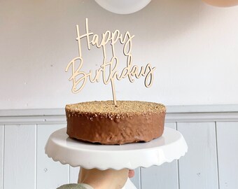 2 Stück Happy Birthday Cake Topper Aus Holz – Tortendeko Für Kinder & Erwachsene