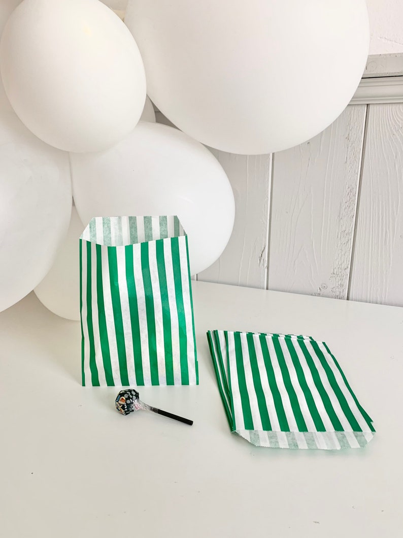 Paper bags with stripes, old school packaging for sweets, children's birthday gift bags, wedding bags for candy bars and party bags image 10