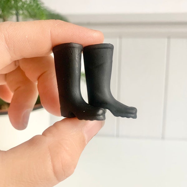 Wichtel Stiefel Schwarz Miniaturen, Weihnachtswichtel Zubehör, Wichteltür Dekor