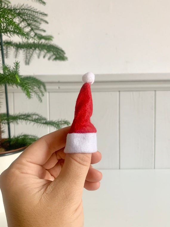 Wichtelmütze für Wichteltür, Miniatur Mütze im Rot, Weihnachtswichtel Nisse Zipfelmütze, Mini Weihnachtsdeko
