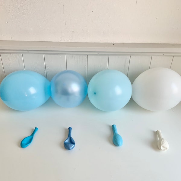 Party Luftballons, Pastellblau Weiß Ballons für 1 Geburtstag, Jungen Kindergeburtstag, Baby Shower Dekoration, Partydeko für Eisprinzessin