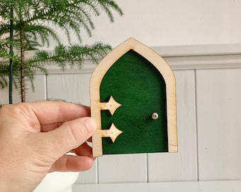 Wichteltür GREEN, great gift idea for uncles, godchild, neighbor child, Christmas decoration for children Christmas