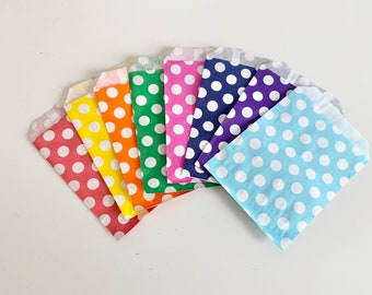 Partytüten aus Papier, Gepunktet, Polka Dots, Oldschool Verpackung für Süßigkeiten, Kindergeburtstag Geschenktüten, Hochzeitstüten für Candy