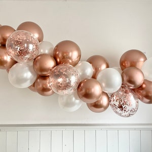 Balloon garland rose gold, photo wall background for JGA, 1 birthday decoration, baby shower, anniversary or wedding decoration, DIY balloon arch set