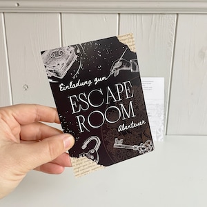 Einladungen Kindergeburtstag Escape Room Abenteuer, Jungen Geburtstagseinladungen zum beschriften, Geheimnis Party Einladungskarten