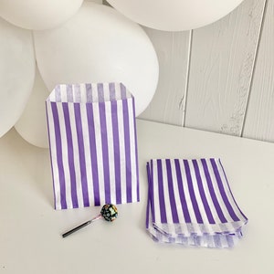 Paper bags with stripes, old school packaging for sweets, children's birthday gift bags, wedding bags for candy bars and party bags image 9