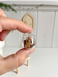 Cookie jar gnome cookies, gnome accessories, gnome cookie jar, candy jar, mini glass with lid for Christmas gnomes, gnome door accessories