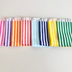 Paper bags with stripes, old school packaging for sweets, children's birthday gift bags, wedding bags for candy bars and party bags image 3