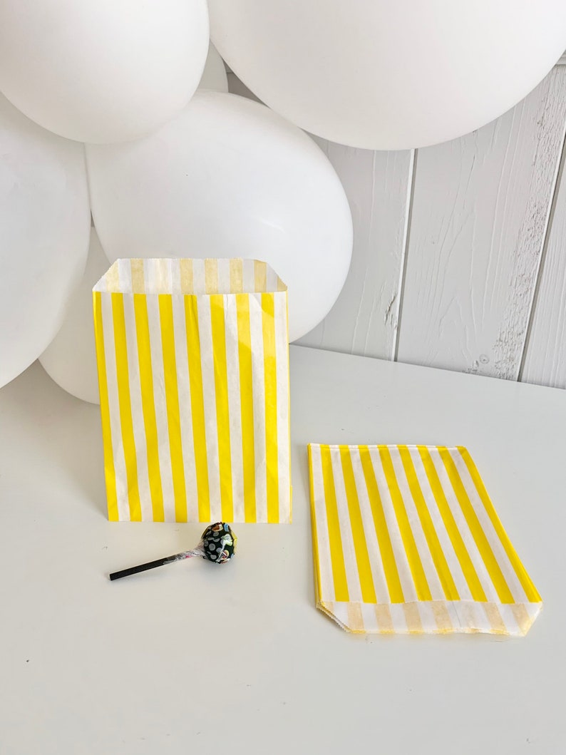 Paper bags with stripes, old school packaging for sweets, children's birthday gift bags, wedding bags for candy bars and party bags image 6