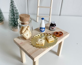 Secret Santa breakfast Nutella mini jar, cookie jar with cookies, tablet, milk bottle, pretzel, Secret Santa accessories, Secret Santa door decoration