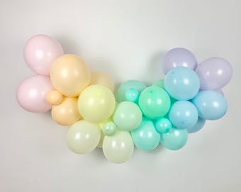 Pastell Regenbogen Ballongirlande, Geburtstag Luftballons für Partydeko, Ballonbogen zum selber machen, Regenbogen Kindergeburtstag Dekor