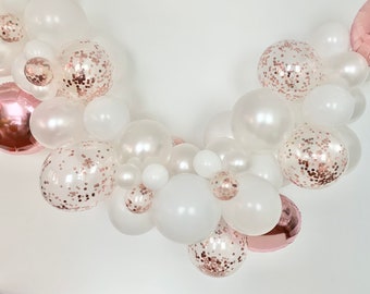 Ballongirlande Rosegold, Fotowand Hintergrund, Luftballons Set für Ballonbogen, Babyparty Deko, Braut Shower Dekoration, Geburtstagsdeko