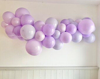 Ballongirlande Lavendel, Luftballon Girlande Flieder, Pastellgirlande für Baby Shower, Erster Geburtstag, Hochzeitsdeko, Bridal Party