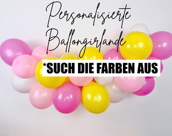 Ballongirlande PERSONALISIERT - Latex Ballons Set zum selber bauen Ballonbogen für Geburtstag Taufe Kommunion Baby Shower Hochzeit Party