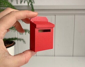 Briefkasten Rot Miniatur für Deine Wichteltür, Weihnachtsdeko für Kinderzimmer, Weihnachtswichtel Postkasten, Geschenkidee