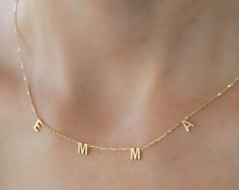 Customizable Name necklace- Personalized necklace- 14K Gold vermeil on 925 sterling silver-Name plate necklace- Bridesmaid- Christmas