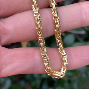 Handmade Byzantine Gold Chain necklace, Bold chain, Byzantine Silver necklace, 18K Gold Vermeil over 925 sterling silver- king chain