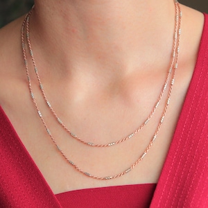 14 K rose gold   rope chain / rose gold   Sterling silver / rope  chain / Sterling Silver  chain / gold chain / twisted chain