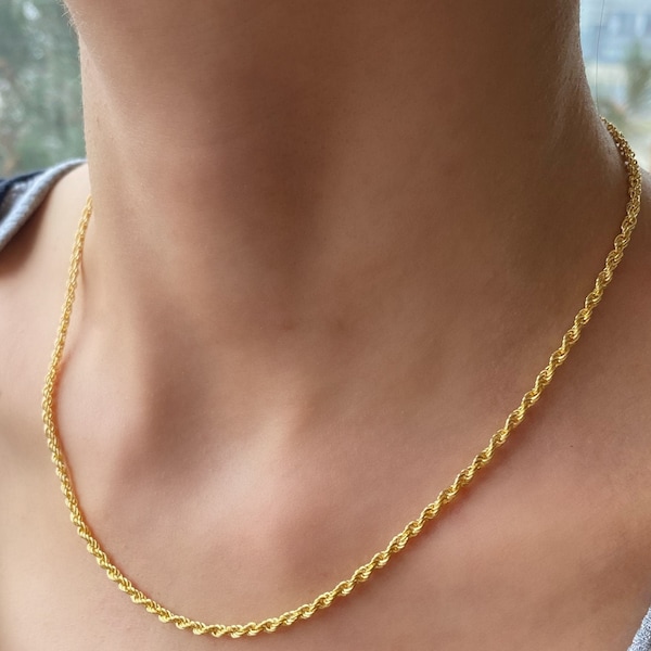 18 K rope chain / Sterling silver / rope  chain / Sterling Silver  chain / gold chain / twisted chain