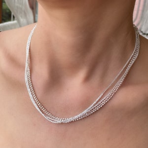 Italian sterling silver  Bead Chain- Moon Cut Ball Chain-  925 Sterling Silver chain - Bead chain- Mesh chain- wheat chain- braided chain