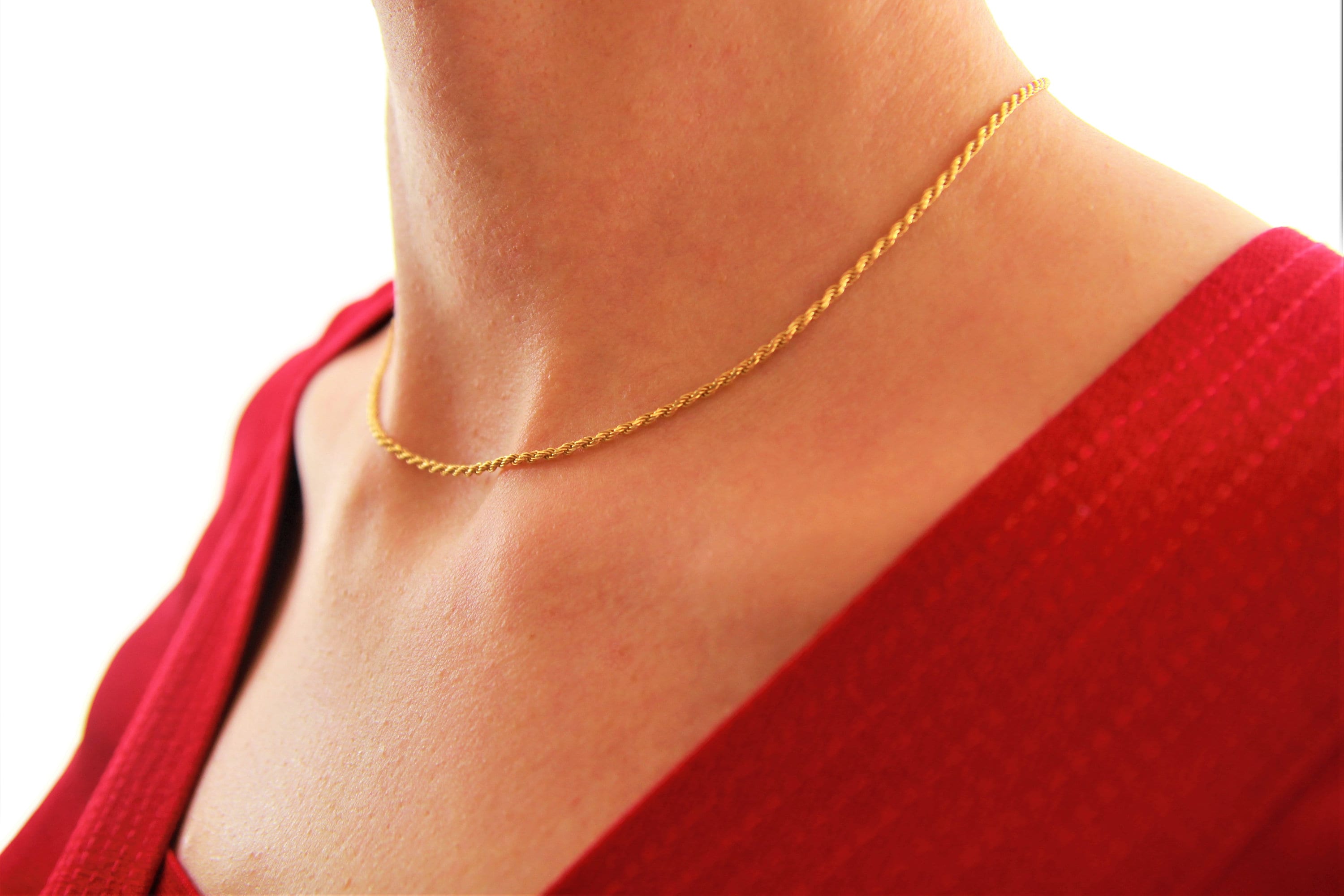 18 K Italian Rope Chain / Sterling Silver / Rope Chain / Sterling ...