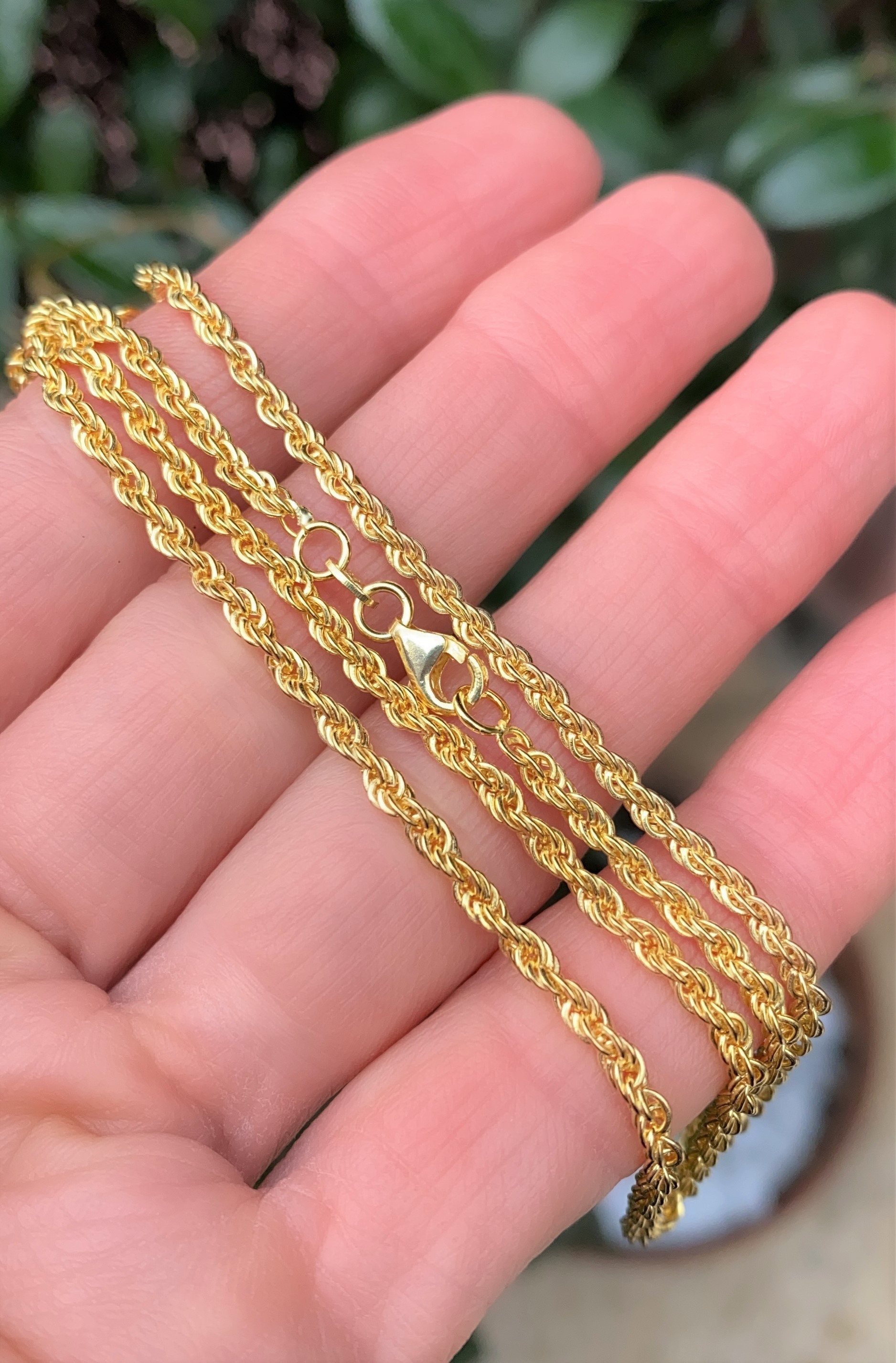 18 K Rope Chain / Sterling Silver / Rope Chain / Sterling 18 K Rope Chain / Sterling Silver / Rope Chain / Sterling