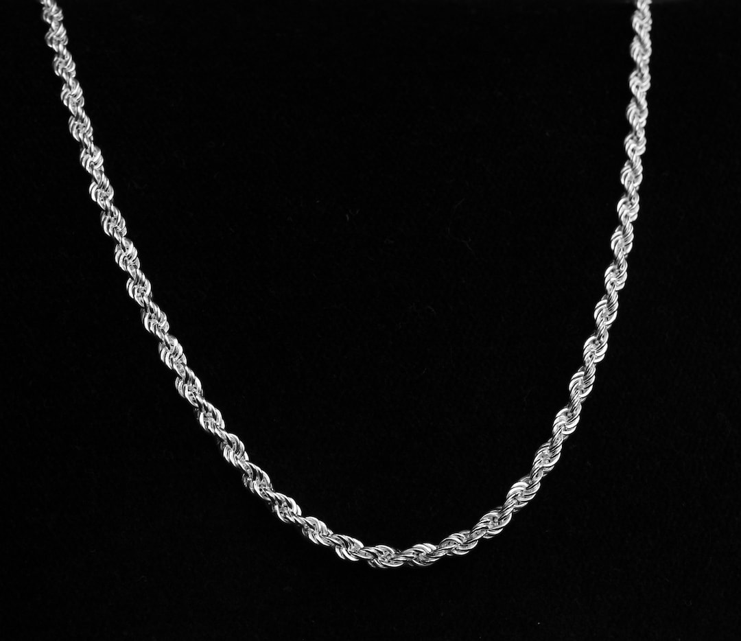 Silver Chain Not Rope Sterling Silver Rope Chain / Rope Chain / Sterling Silver Chain ...