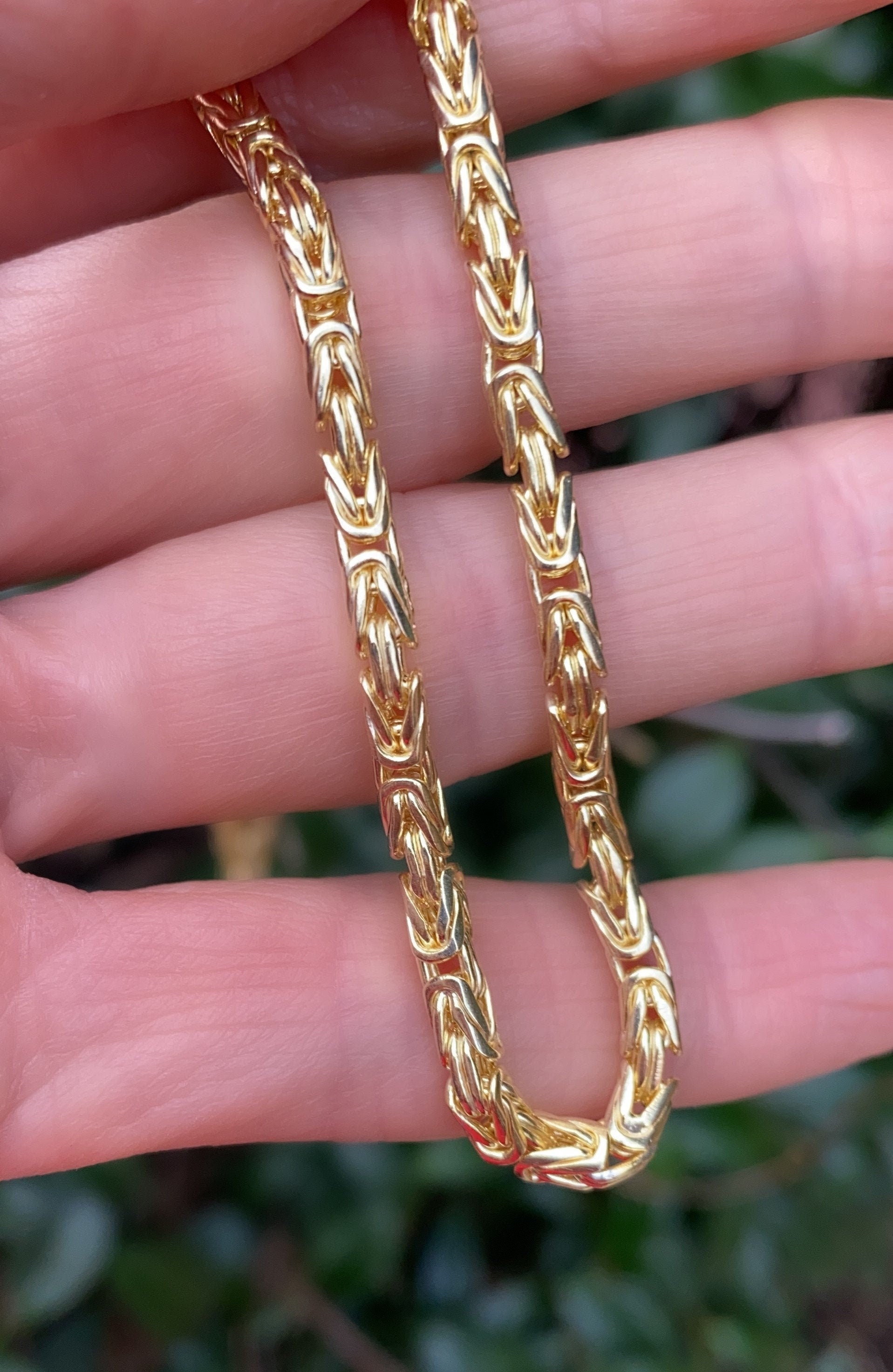 thumbnail image 2 of Jewelry-mania 6mm Stainless Steel Byzantine Box Chain Necklace – Silver – Made In USA 2 of 5