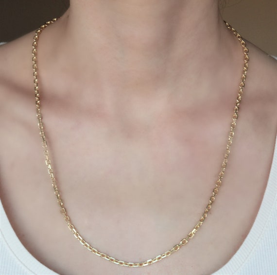 Cadena de cable cuadrado vermeil de oro de 14 K en plata de | Etsy México