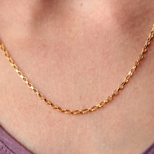Simple Long Gold Chain Necklace , Minimalist Gold Necklace, Delicate Chain Stacking Necklace