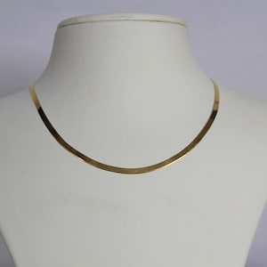 18 K gouden slangenketting / gouden choker / Hoge kwaliteit platte slangenketting / gouden ketting / 925 Sterling Zilver / gouden ketting / kerstcadeau afbeelding 4