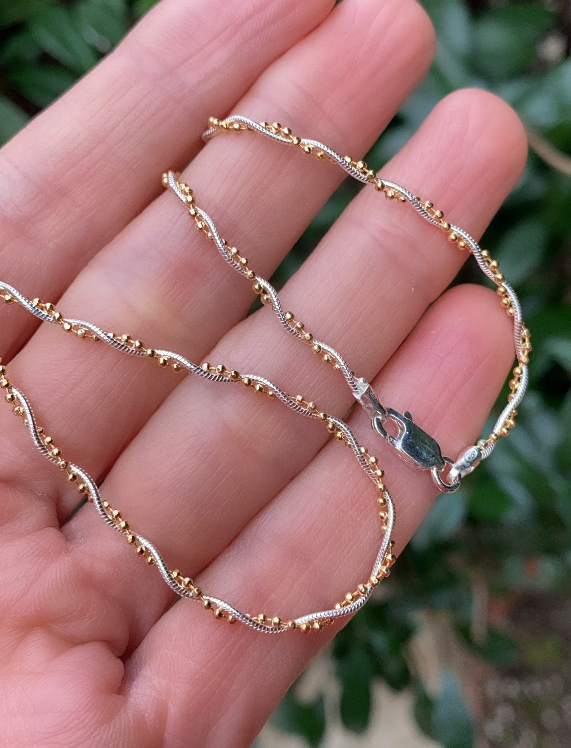 Bead Chain With Round Snake Chain 14K 