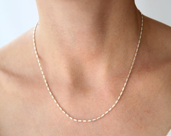 Sterling silver Chain Necklace , Minimalist Gold Necklace, Delicate Chain Stacking Necklace