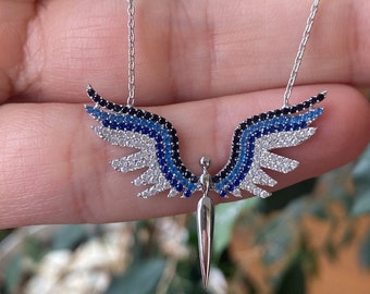 The Archangel Protect Angel Pendant,St Michael Pendant, The Archangel Wings Necklace,925 Sterling Silver-Valentine's Day Sale