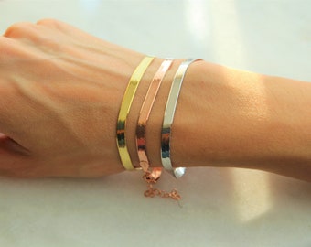 Bracelet chaîne serpent plat, bracelet rempli d'or, bracelet en argent sterling 925 cadeau de demoiselle d'honneur cadeau de mariée