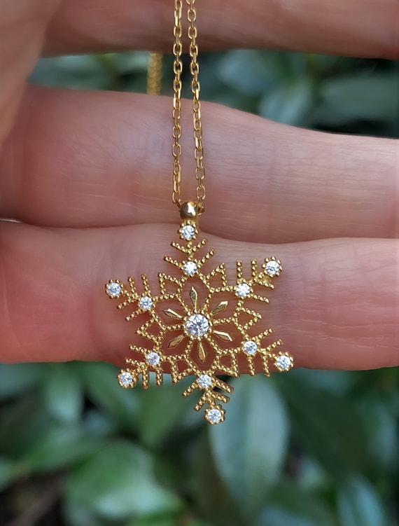 Diamonique Snowflake Pendant Necklace, Sterling Silver - QVC.com